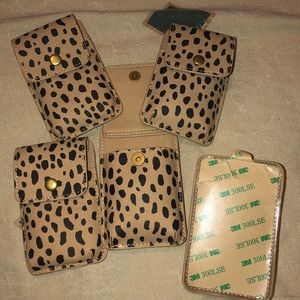 Leopard print cell phone card holder
